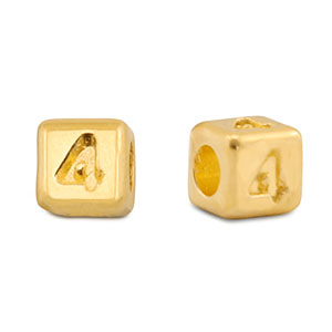 Letterkralen DQ metaal 4 Goud (nikkelvrij)