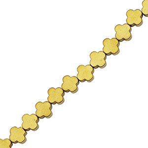 Hematite kralen klaver 4mm Gold
