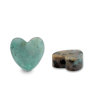 Natuursteen kralen calciet hart Green-black