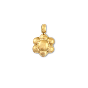 Roestvrij stalen (RVS) Stainless steel bedels bloem Gold