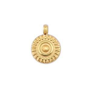 Roestvrij stalen (RVS) Stainless steel bedels zon Gold