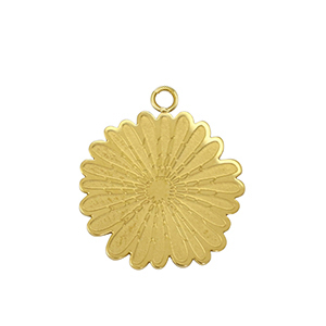 Roestvrij stalen (RVS) Stainless steel bedel bloem Gold / White