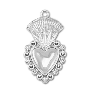 Bedels metaal hart Silver