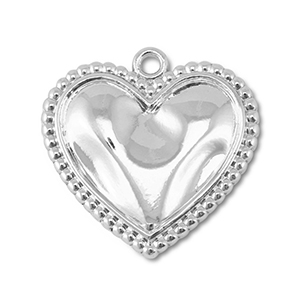 Bedels metaal hart Silver