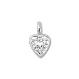 Bedels metaal hart Silver