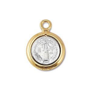 Bedels metaal rond met heilige Silver-gold