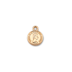 Bedels metaal rond met koningin Elisabeth Gold