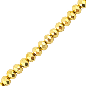 Top Facet kralen 4x3mm disc Metallic gold