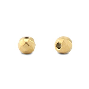 Roestvrij stalen (RVS) Stainless steel kralen 6mm Gold