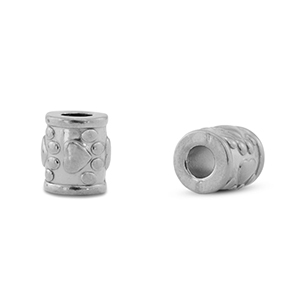 Roestvrij stalen (RVS) Stainless steel kralen tube hondenpoot Silver