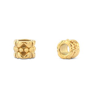 Roestvrij stalen (RVS) Stainless steel kralen rondellen bloem Gold