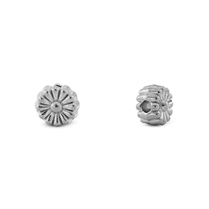 Roestvrij stalen (RVS) Stainless steel kralen bloem Silver