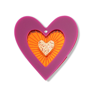 Statement hangers hart Purple-orange-gold