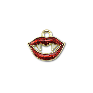 Bedels metaal vampiermond Gold-red