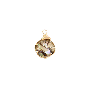 Resin hangers met imitatie schelp rond Gold-taupe