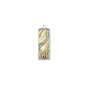 Resin hangers met imitatie schelp rechthoek Silver-taupe