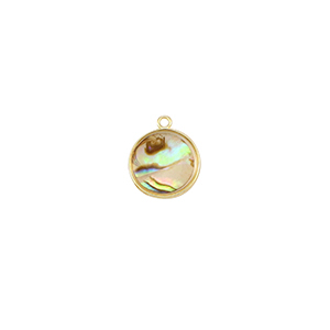Resin hangers met imitatie schelp rond Gold-taupe