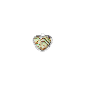Resin hangers met imitatie schelp hart Silver-ocean green