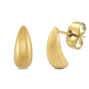 Roestvrij stalen (RVS) stainless steel oorbellen / oorstekers Gold