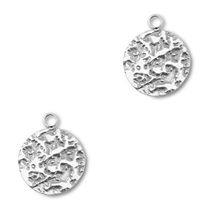 Roestvrij stalen (RVS) stainless steel bedels rond Silver