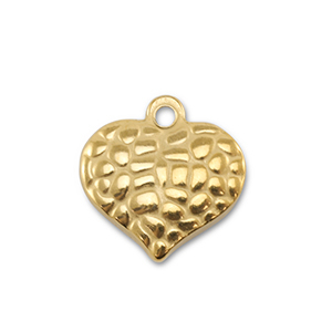 Roestvrij stalen (RVS) stainless steel bedels hart Gold