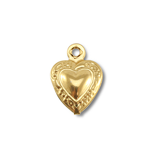 Roestvrij stalen (RVS) stainless steel bedels hart Gold