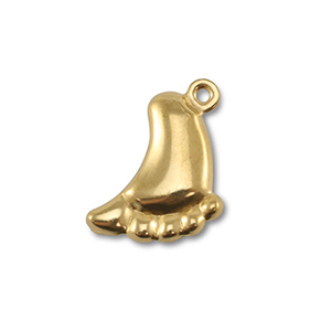 Roestvrij stalen (RVS) stainless steel bedels voetjes Gold