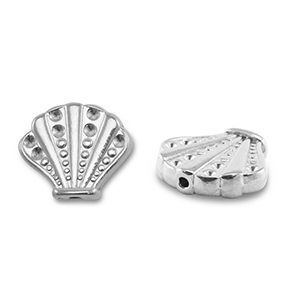 Roestvrij stalen (RVS) stainless steel kralen schelp Silver