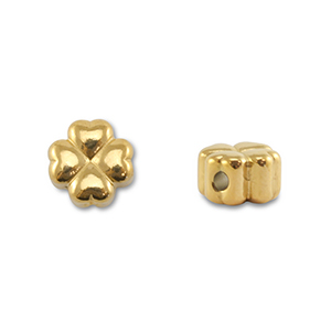 Roestvrij stalen (RVS) stainless steel kralen klaver Gold