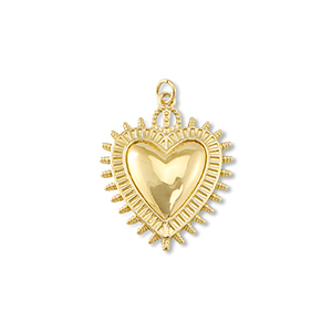 Brass TQ metaal bedels hart Gold