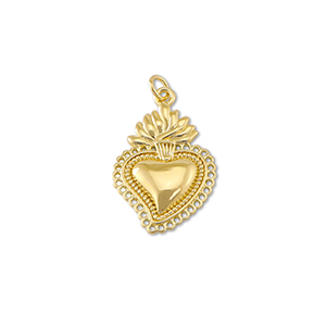 Brass TQ metaal bedels hart Gold