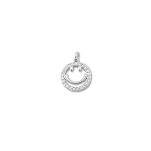 Brass TQ metaal bedels smiley Silver