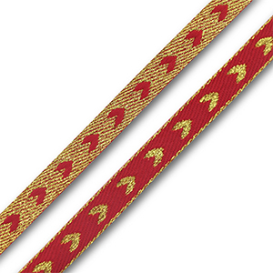 Lint met tekst hart Bright red-gold