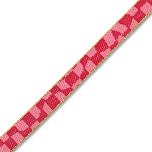Lint met tekst geblokt Pink-red-gold
