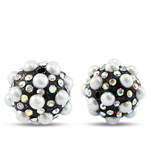 Bohemian kralen rond Black-white