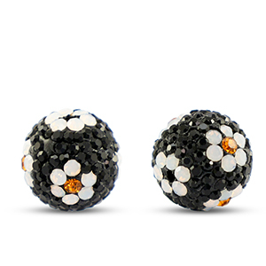Bohemian kralen rond Black-white