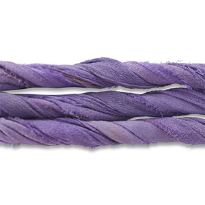 Zijden sari linten Purple