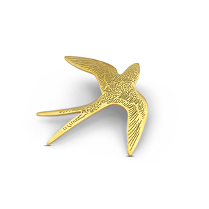 Broches zwaluw Gold