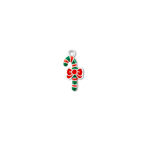 Bedels metaal zuurstok Zilver-groen-rood