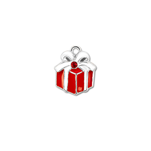 Bedels metaal zirkonia cadeautje Zilver-rood-wit