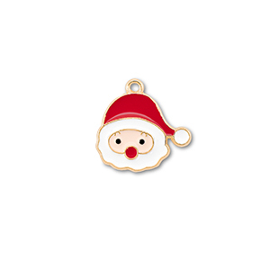Bedels metaal kerstman Goud-rood-wit