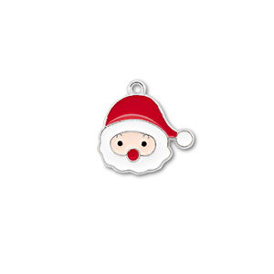 Bedels metaal kerstman Zilver-rood-wit