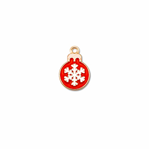 Bedels metaal kerstbal Goud-rood-wit