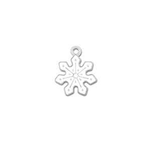 Bedels metaal sneeuwvlok Zilver-wit