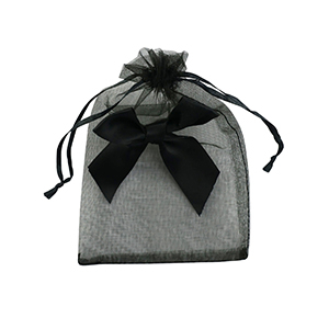 Sieraad zakje organza met strik Black
