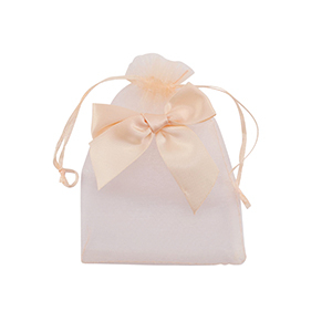 Sieraad zakje organza met strik Peach