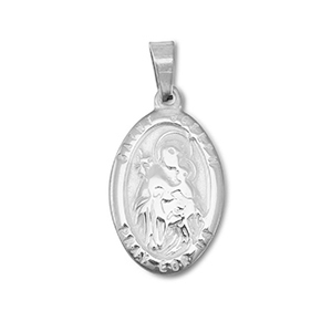 Roestvrij stalen (RVS) Stainless steel hangers ovaal "Saint Joseph" Silver