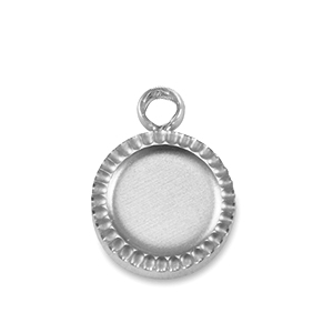 Birthstones bedel met setting Stainless Steel (RVS) voor SS16 flat back Silver