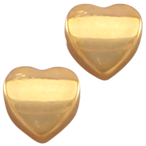 DQ metaal hart 8mm Goud (nikkelvrij)