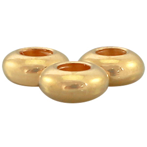 DQ metalen kraal 7x3mm Goud (nikkelvrij)